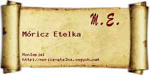 Móricz Etelka névjegykártya